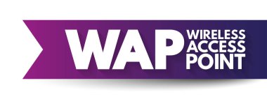 WAP - Wireless Access Point is a networking hardware device that allows other Wi-Fi devices to connect to a wired network, acronym text concept background