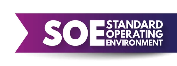 Soe Standard Operating Environment Standard Implementation Operating System Its Associated — Stockvector