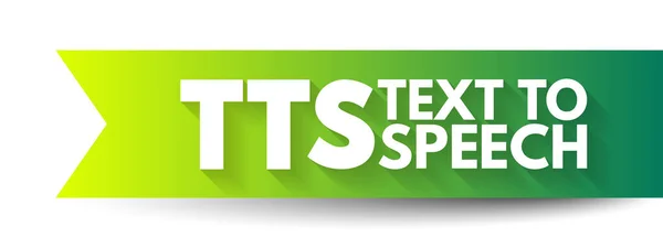 Tts Text Speech Akronym Technologické Zázemí — Stockový vektor