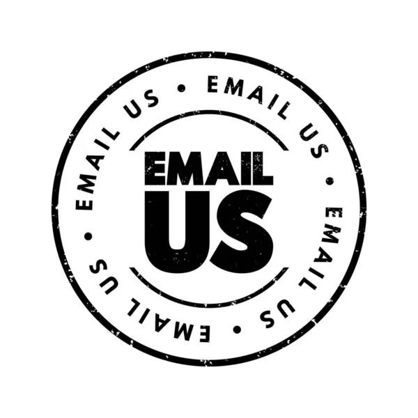 Mail Uns Textstempel Konzept Hintergrund — Stockvektor