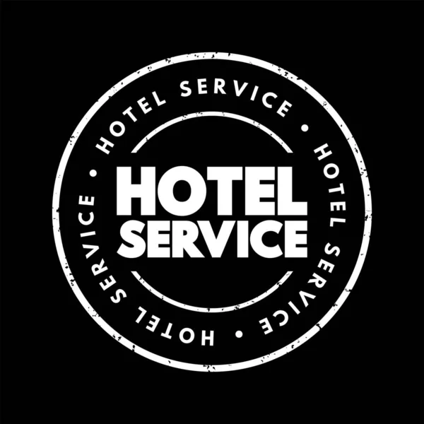 Hotel Servicio Sello Texto Concepto Fondo — Vector de stock