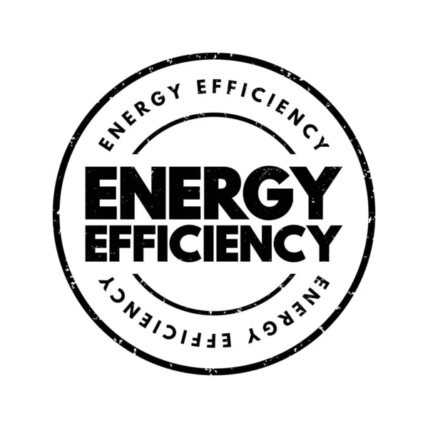 Energiahatékonyság Kevesebb Energia Felhasználása Ugyanarra Munkára Szöveges Bélyegző — Stock Vector