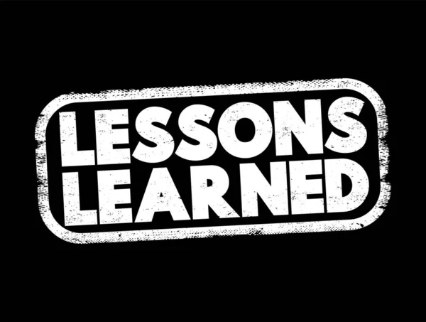 Lessons Learned Text Stamp Concept Background — Stockvector
