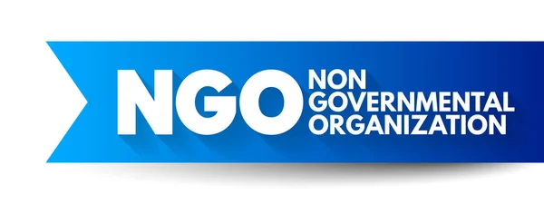stock vector NGO - Non-Governmental Organization is an organization that generally is formed independent from government, acronym text concept background