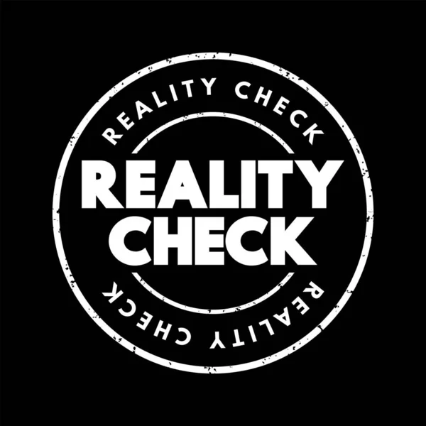 Reality Check Text Stamp Concept Background — Stock Vector