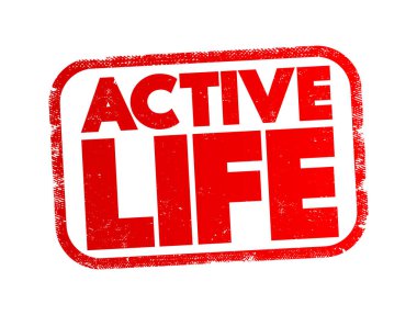 Active Life text stamp, concept background