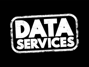 Data Services - self-contained units of software functions that give data characteristics it doesn't already have, text concept stamp