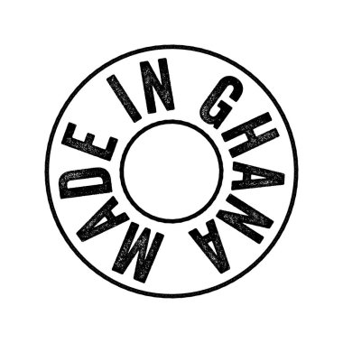 Made in Ghana text emblem stamp, concept background