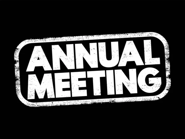 Annual Meeting Text Stamp Concept Background — Archivo Imágenes Vectoriales