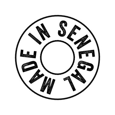 Made in Senegal text emblem stamp, concept background