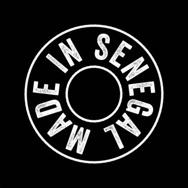 Made in Senegal text emblem stamp, concept background