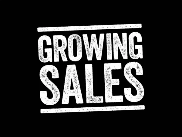Growing Sales Text Stamp Business Concept Background — Stok Vektör