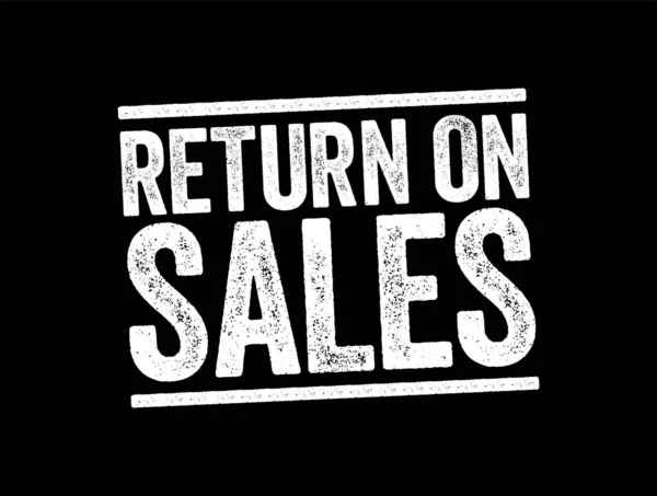 Return Sales Измерение Насколько Эффективно Компания Превращает Продажи Прибыль Текстовая — стоковый вектор