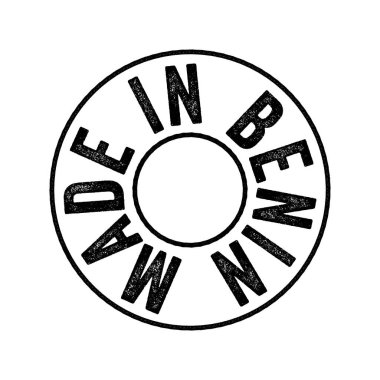 Benin metin amblem damgası, konsept arkaplan