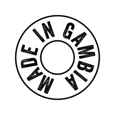 Made in Gambia text emblem stamp, concept background