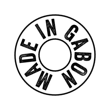 Made in Gabon text emblem stamp, concept background