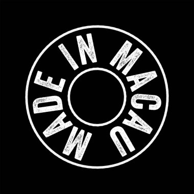 Made in Macau text emblem stamp, concept background