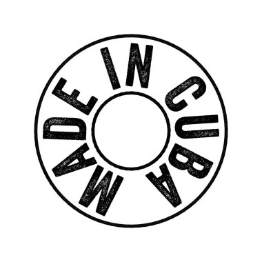 Küba metin amblem damgası, kavram arkaplan