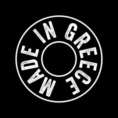 Yunanistan 'da yapılan metin amblemi damgası, kavram geçmişi