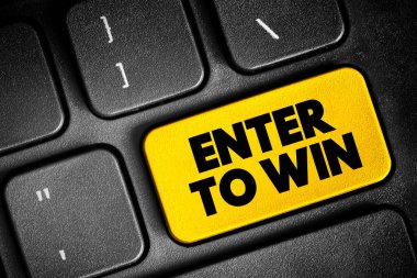 Klavyede Kazanma metin düğmesine girin, konsept arkaplan