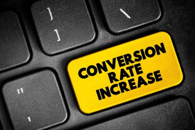 Conversion Rate Increase text button on keyboard, concept background clipart