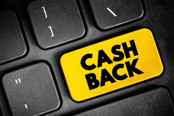 Cash Back Refunds Small Percentage Money Spent Purchases Text Concept — Stockfoto