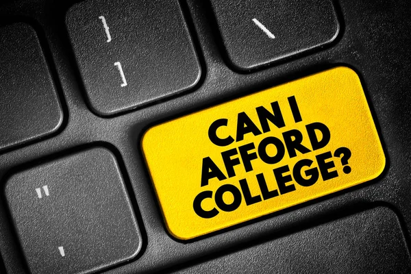 Can I Afford College? text button on keyboard, concept background