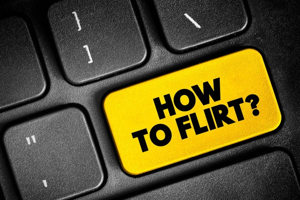 How Flirt Text Button Keyboard Concept Background — Stock fotografie