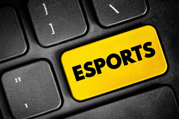 Esports Μορφή Ανταγωνισμού Χρήση Βιντεοπαιχνιδιών Κουμπί Έννοια Κειμένου Στο Πληκτρολόγιο — Φωτογραφία Αρχείου