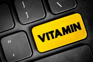 Klavyede vitamin metin düğmesi, konsept arkaplan