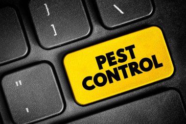 Pest Control - regulation or management of a species defined as a pest, that impacts adversely on human activities, text concept button on keyboard