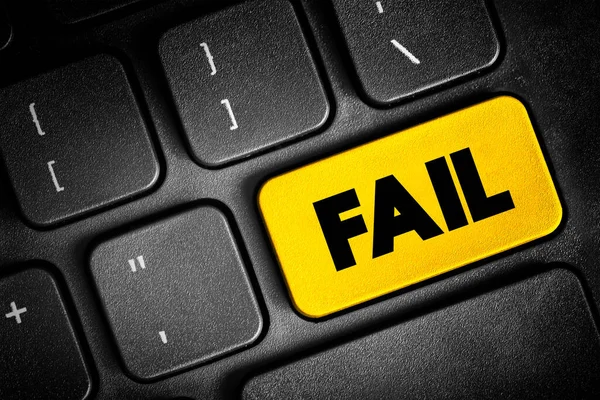 Fail Unsuccessful Achieving One Goal Text Concept Button Keyboard — Stockfoto