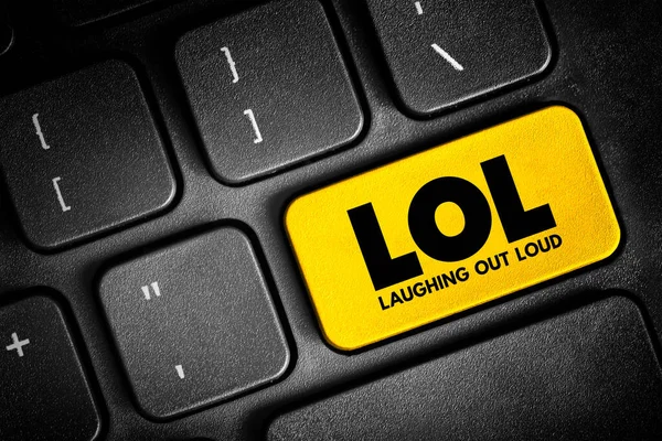 Lol Laughing Out Loud Инициал Громкого Смеха Популярный Элемент Кнопки — стоковое фото
