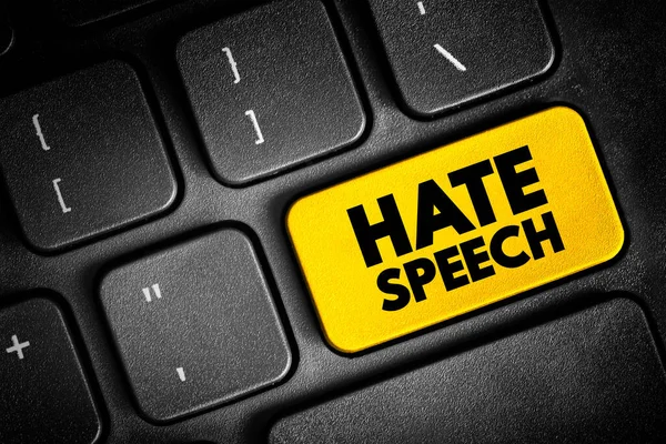 Hate Speech Public Speech Expresses Hate Encourages Violence Text Concept — Stok fotoğraf