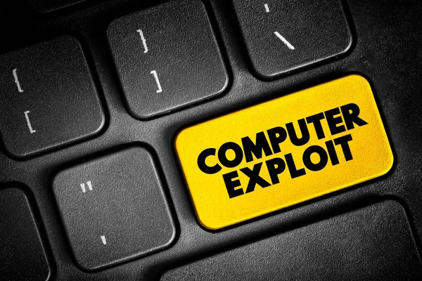 Computer Exploit Type Malware Takes Advantage Vulnerabilities Which Cybercriminals Use — Stock Photo, Image