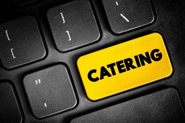 Catering Business Providing Food Service Remote Site Text Button Keyboard — Stock Photo, Image