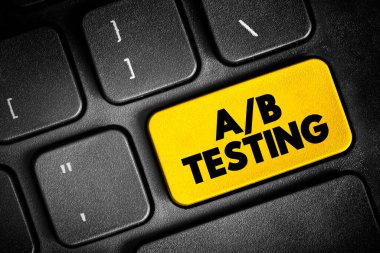 B testi bir kullanıcı deneyimi araştırma metodudur, klavyede metin tuşu, konsept arkaplan
