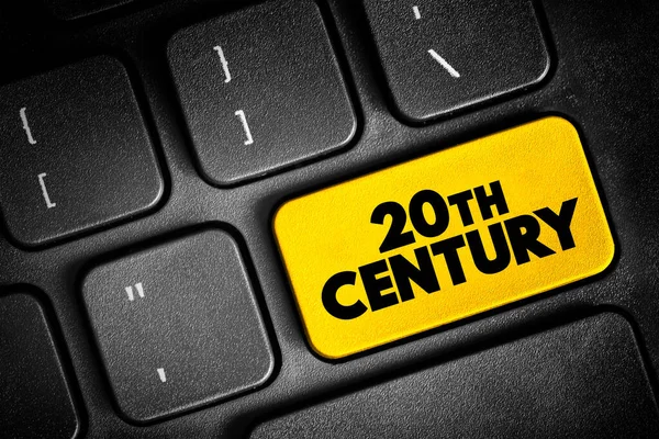 20Th Century Text Concept Button Keyboard Presentations Reports — Fotografie, imagine de stoc
