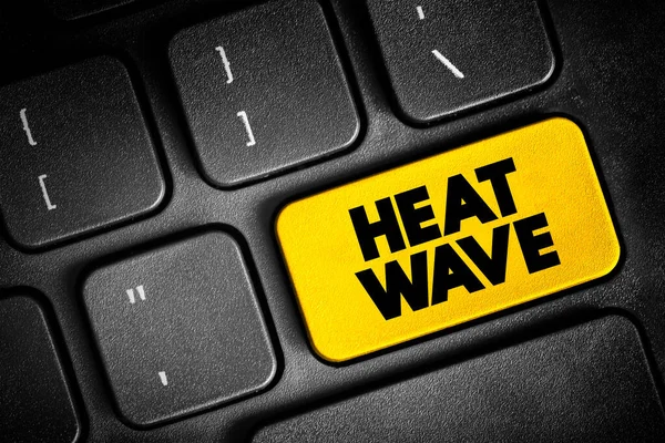 Heat Wave Είναι Μια Περίοδος Υπερβολικά Ζεστό Καιρό Κουμπί Κειμένου — Φωτογραφία Αρχείου