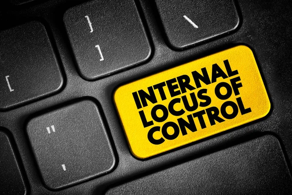 Internal Locus of Control means that control comes from within, text button on keyboard, concept background