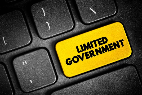Limited Government is the concept of a government limited in power, it is a key concept in the history of liberalism, text button on keyboard, concept background