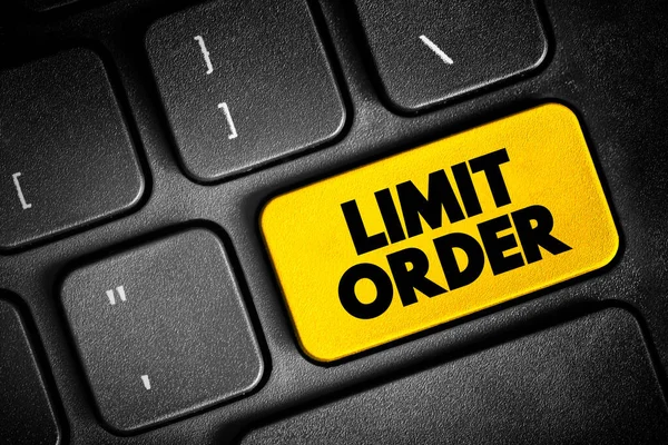 Limit Order is an order to buy or sell a stock with a restriction on the maximum price to be paid, text button on keyboard, concept background
