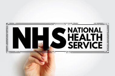 NHS National Health Service - comprehensive public-health service under government administration, acronym text concept stamp clipart
