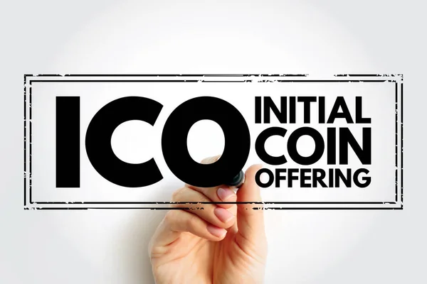 Ico Initial Coin Offering Type Funding Using Cryptocurrencies Acronym Text — Photo