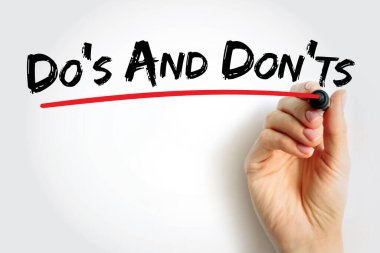 Do 's And not text quotts, konsept background