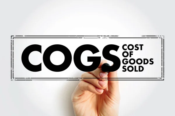 Cogs商品のコスト販売 特定の期間中に販売された商品の値を運ぶ 頭字語のテキストコンセプト切手 — ストック写真