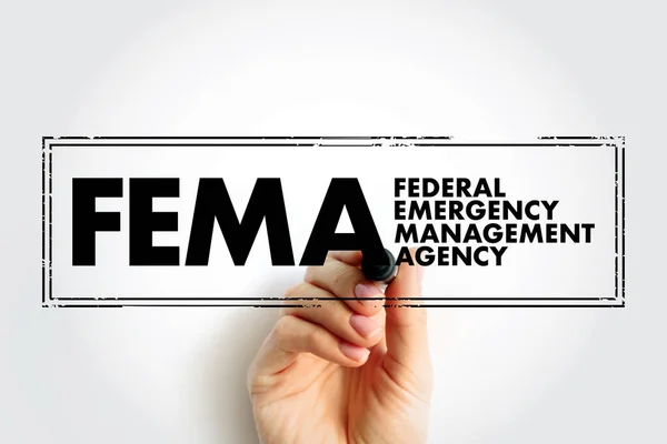 FEMA Federal Emergency Management Agency - agency of the United States Department of Homeland Security, acronym text concept background