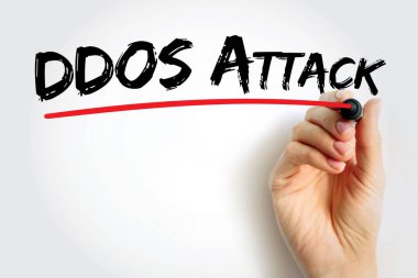 DDOS Saldırısı birden fazla makinenin tek bir hedefe, internet konsepti arka planına saldırmak için birlikte çalıştığı zaman meydana gelir