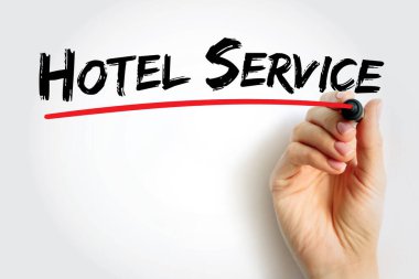 Otel servisi metin alıntısı, konsept arkaplan