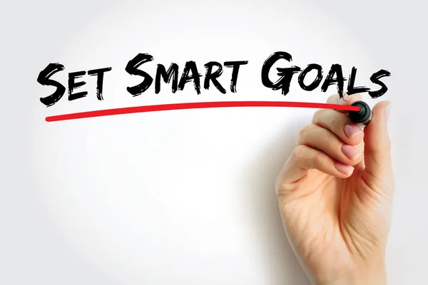 Állítsa Smart Goals Szöveges Idézet Koncepció Háttér — Stock Fotó